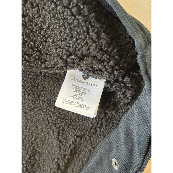 Obermeyer Condor Corduroy Jacket Black Men’s XL Sherpa Fleece Lined Coat Snap - Picture 11 of 16